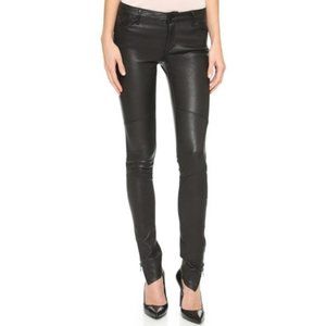 SUPERFINE Genuine Black Leather skinny jeans - 26